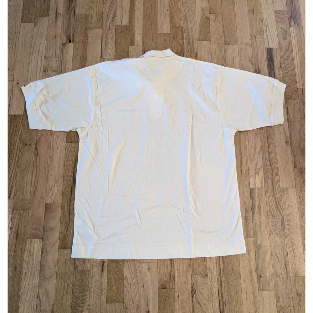 Cutter & Buck Polo Embroidered Logo Golf Polo Shirt Men's M Cream 100% Cotton